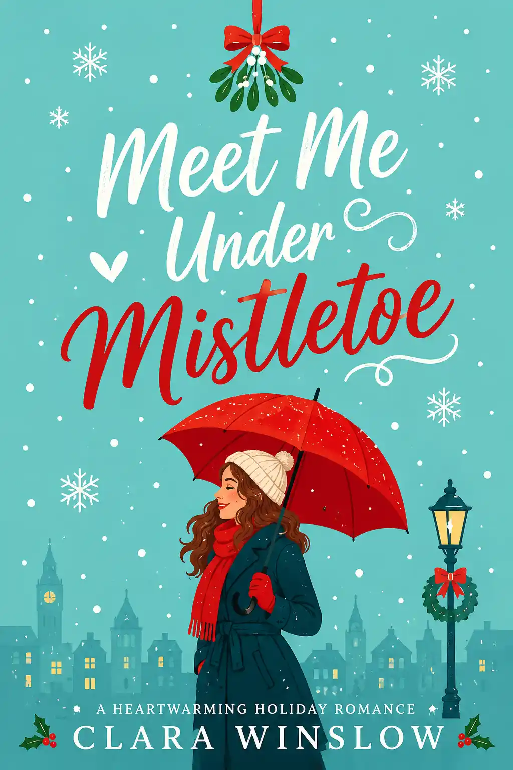 Meet Me Under the Mistletoe by Holly Abbott — Holiday Romance book cover design