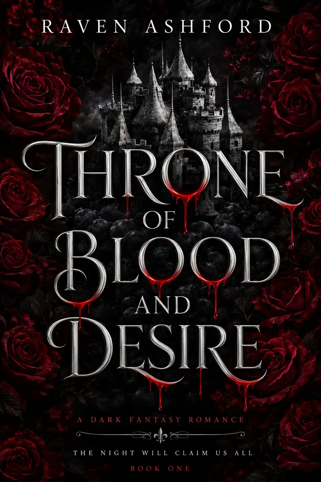 Throne of Blood and Desire by Seraphina Vale — Dark Romance book cover design
