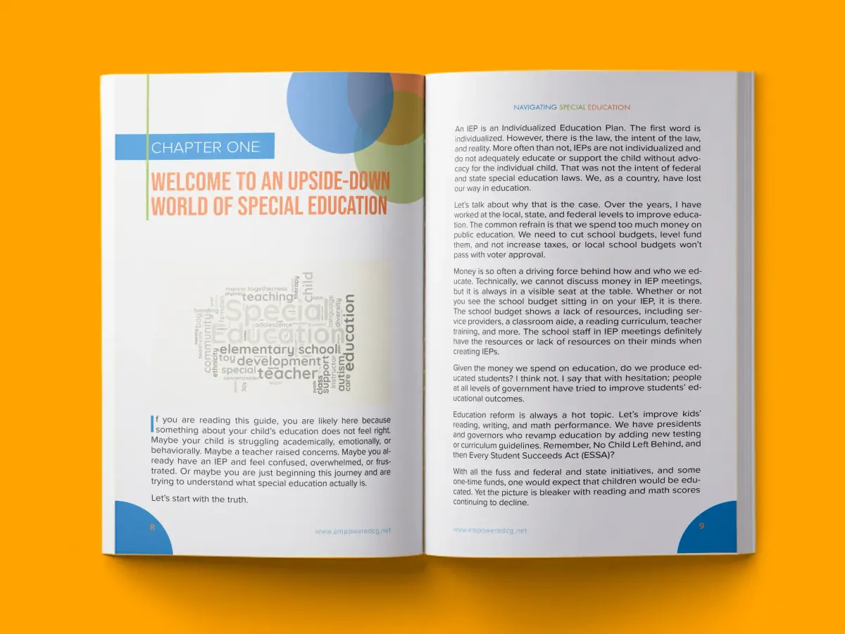 Navigating Special Education — self-help book interior typeset by HMD Publishing