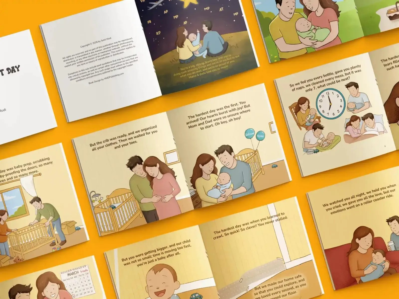 Children's picture book interior spreads designed and formatted by HMD Publishing