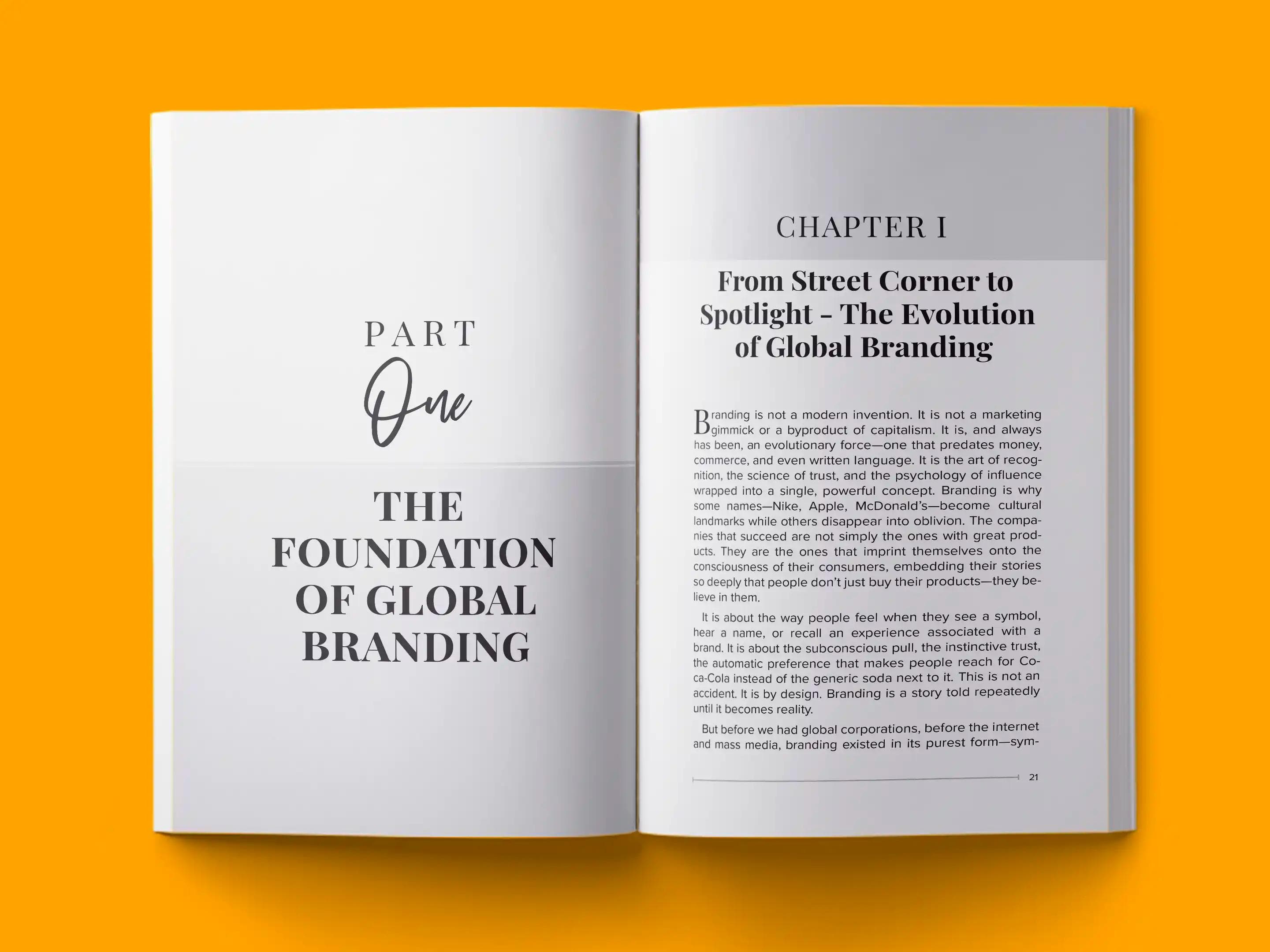 book formatting sample for BRANDING BEYOND BORDERS by , showing Business interior page layout by HMD Publishing