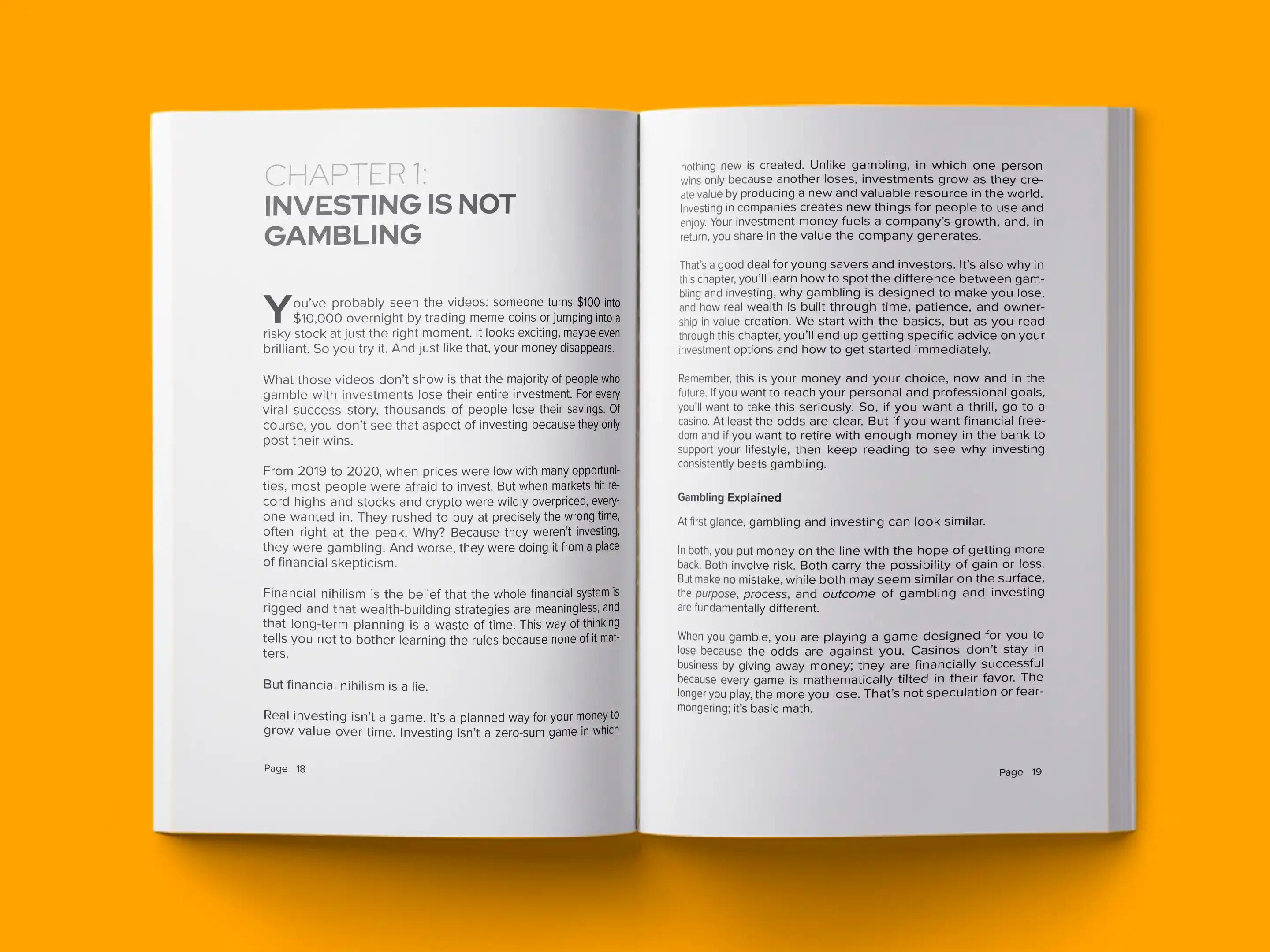 book formatting sample for Financial Literacy 101 by , showing Business interior page layout by HMD Publishing