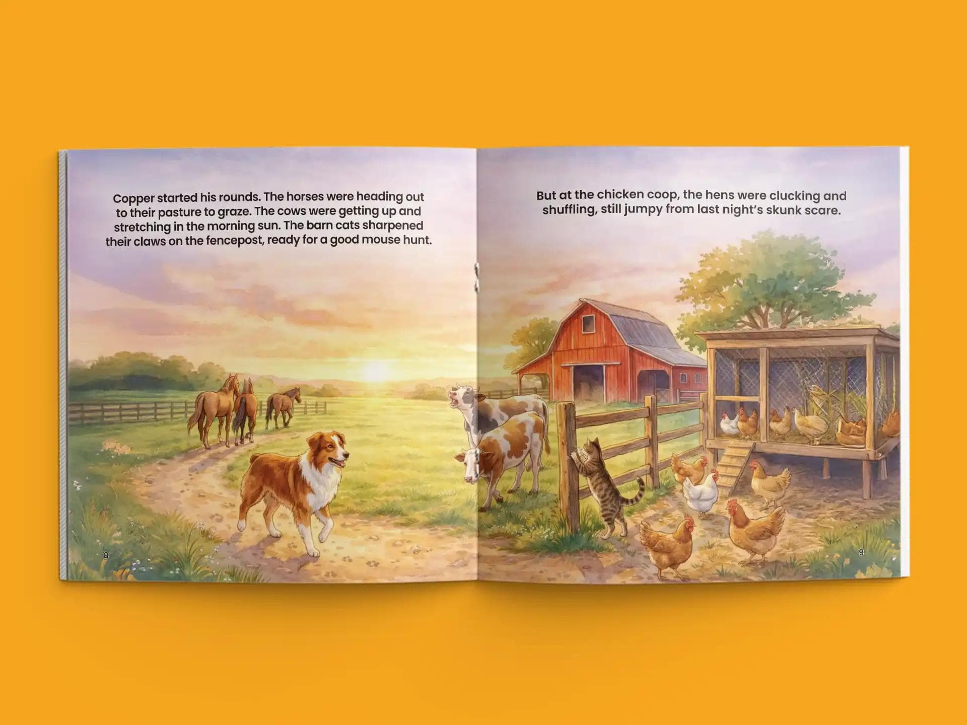 book formatting sample for Copper and the Missing Lambs by , showing Children's interior page layout by HMD Publishing