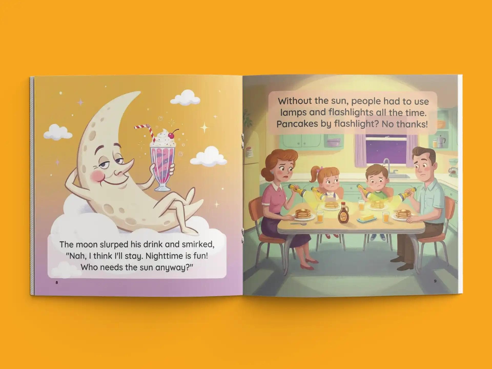 book formatting sample for MOON MOVE OVER! by , showing Children's interior page layout by HMD Publishing