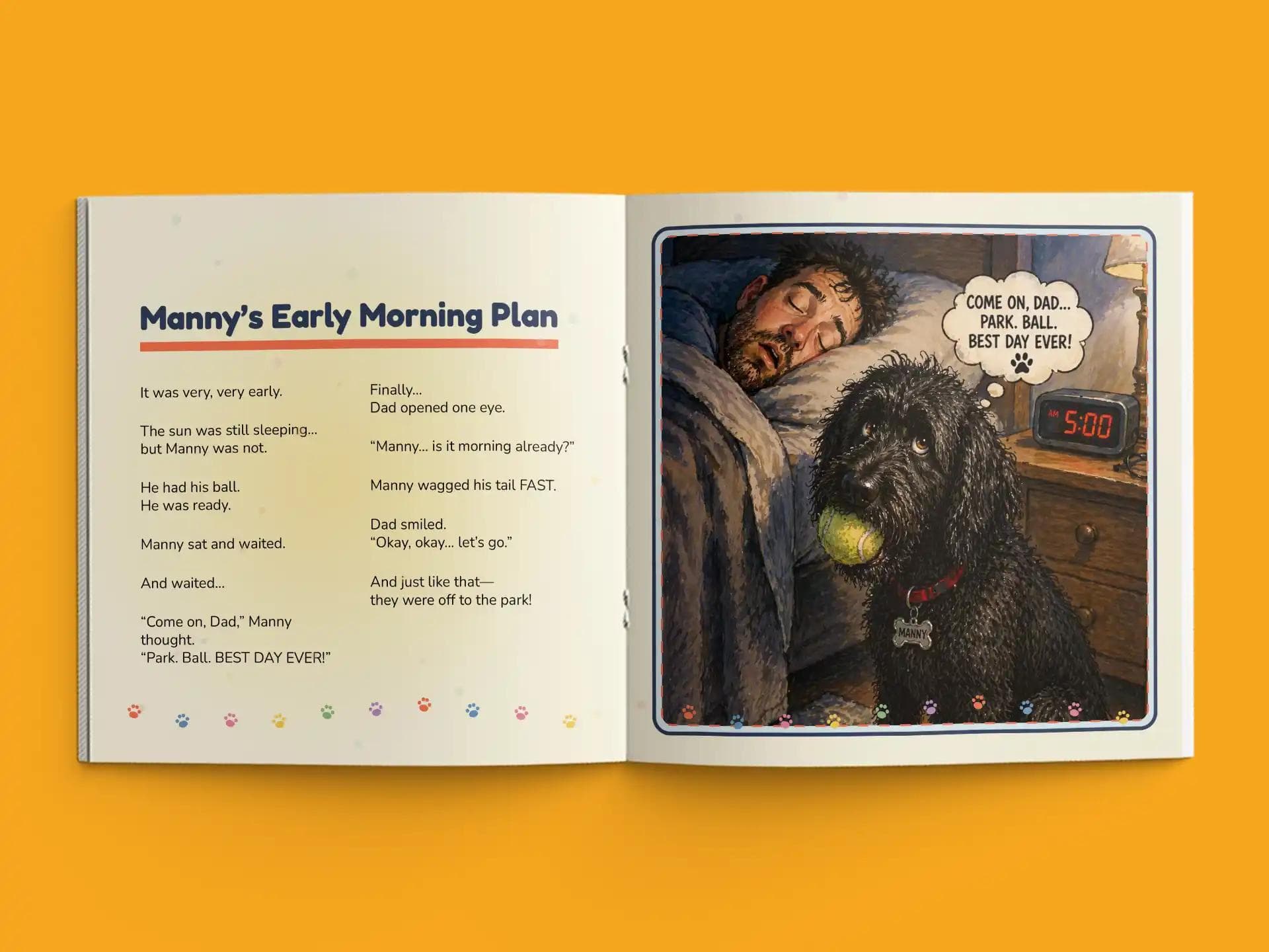 book formatting sample for Oh, Manny! by , showing Children's interior page layout by HMD Publishing