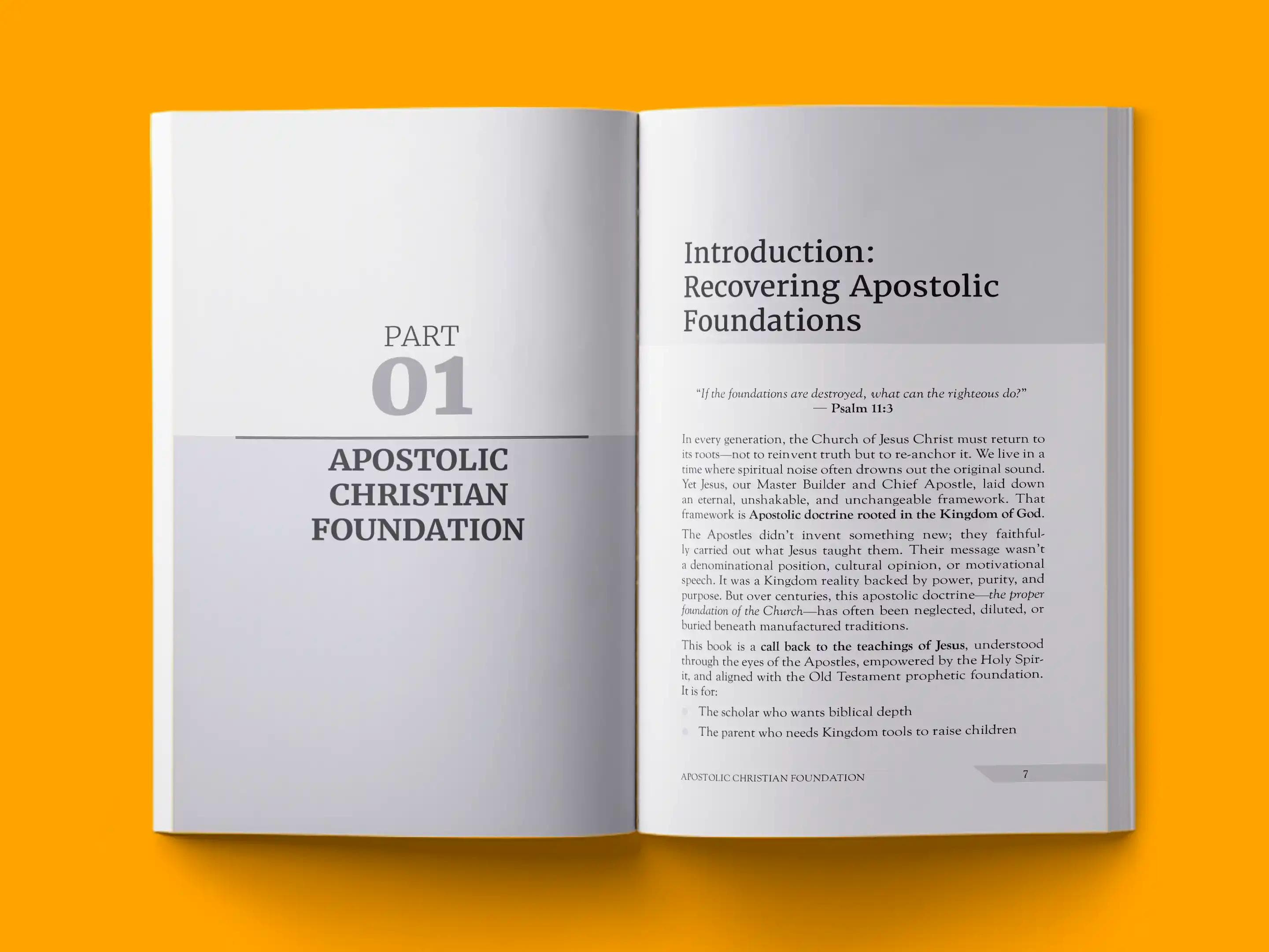 book formatting sample for Apostolic Christian Foundation by , showing Non-Fiction interior page layout by HMD Publishing