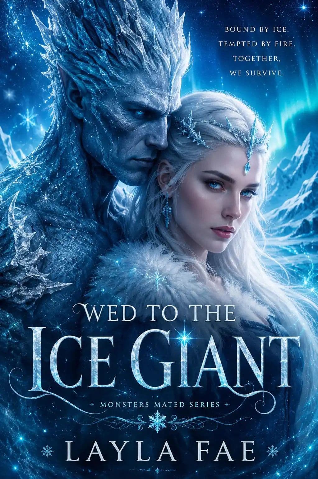 Wed to the Ice Giant by Layla Fae ebook cover for the Dark Romantic Fantasy book cover design portfolio.