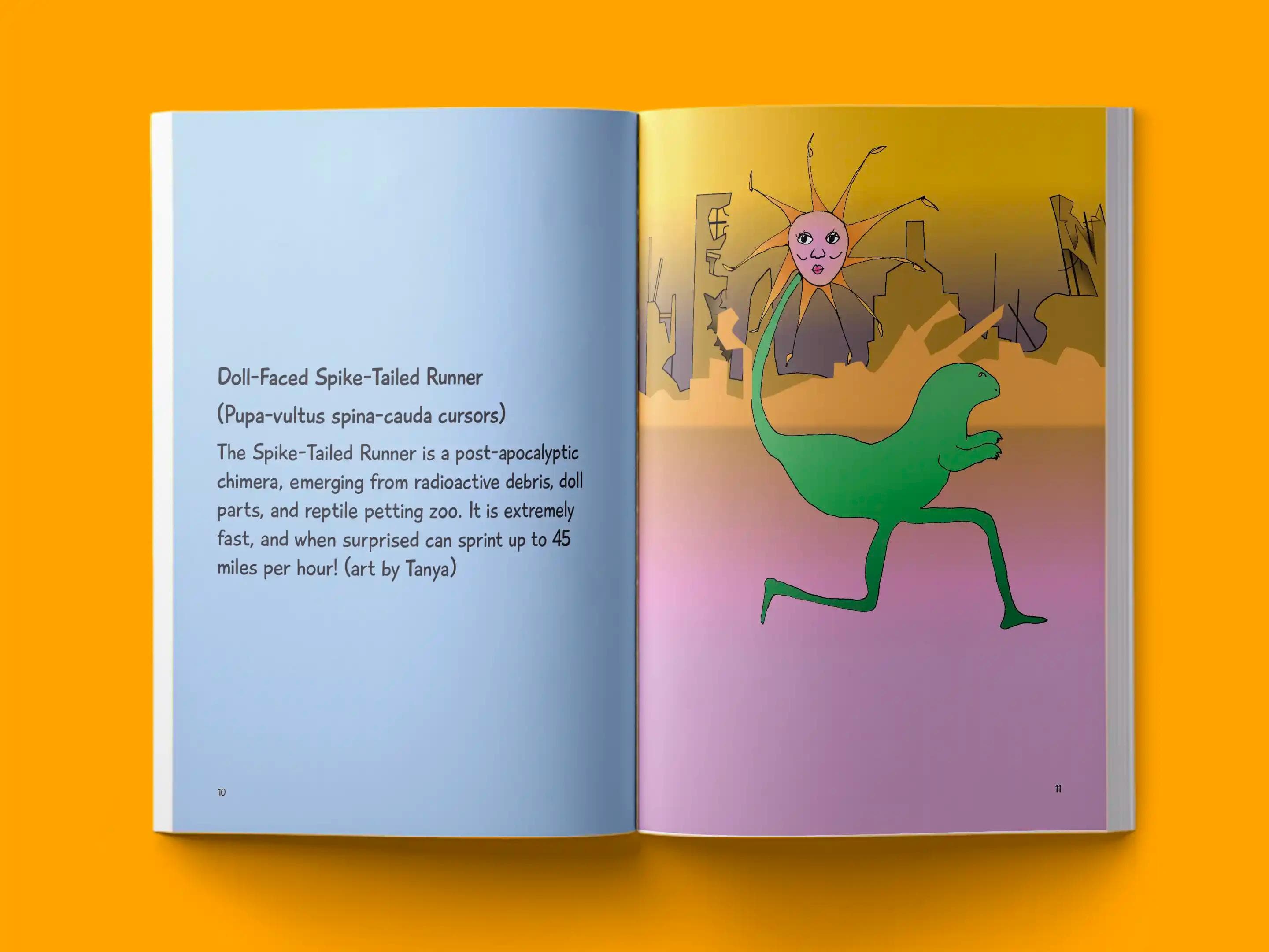 book formatting sample for A Collection of Unlikely Monsters & Strange Creatures by , showing Children's interior page layout by HMD Publishing