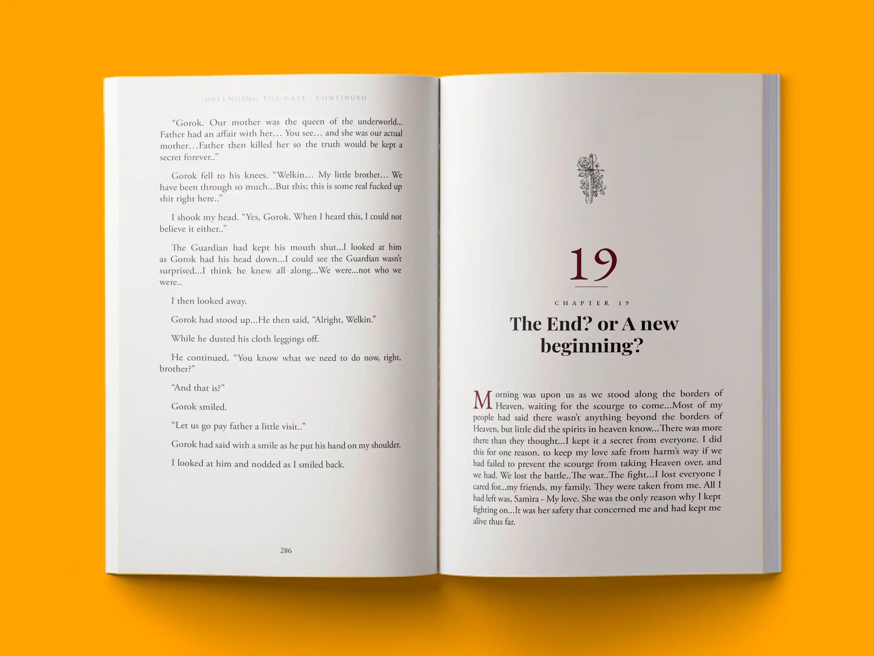 book formatting sample for WELKIN by , showing Fantasy interior page layout by HMD Publishing