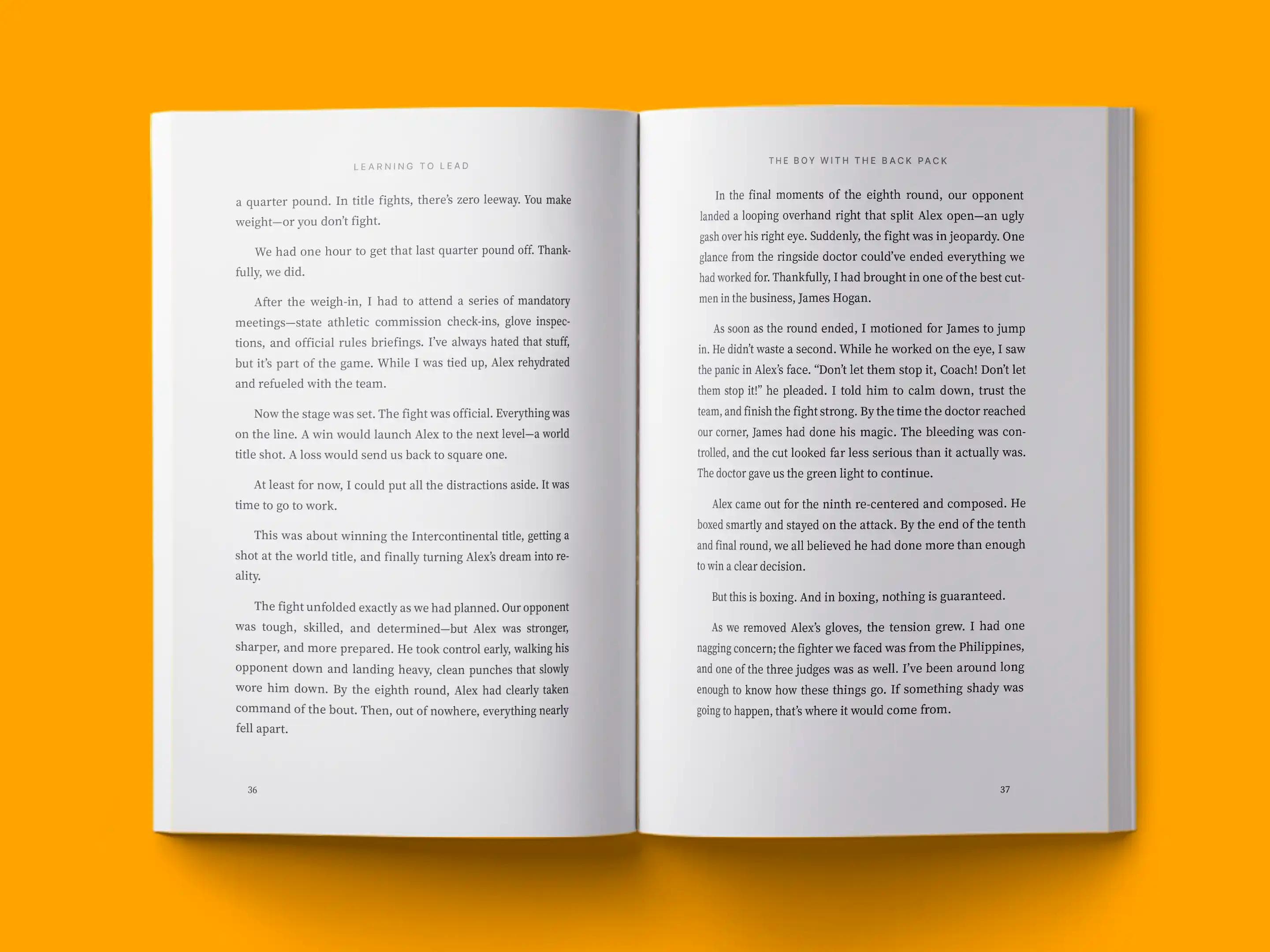 book formatting sample for Learning To Lead by , showing Non-Fiction interior page layout by HMD Publishing