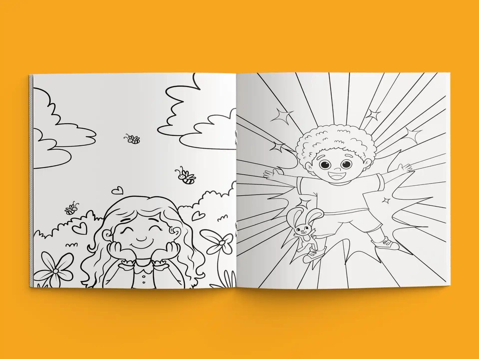 book formatting sample for The Secrets of Being Activity Book for Children by , showing Children's interior page layout by HMD Publishing
