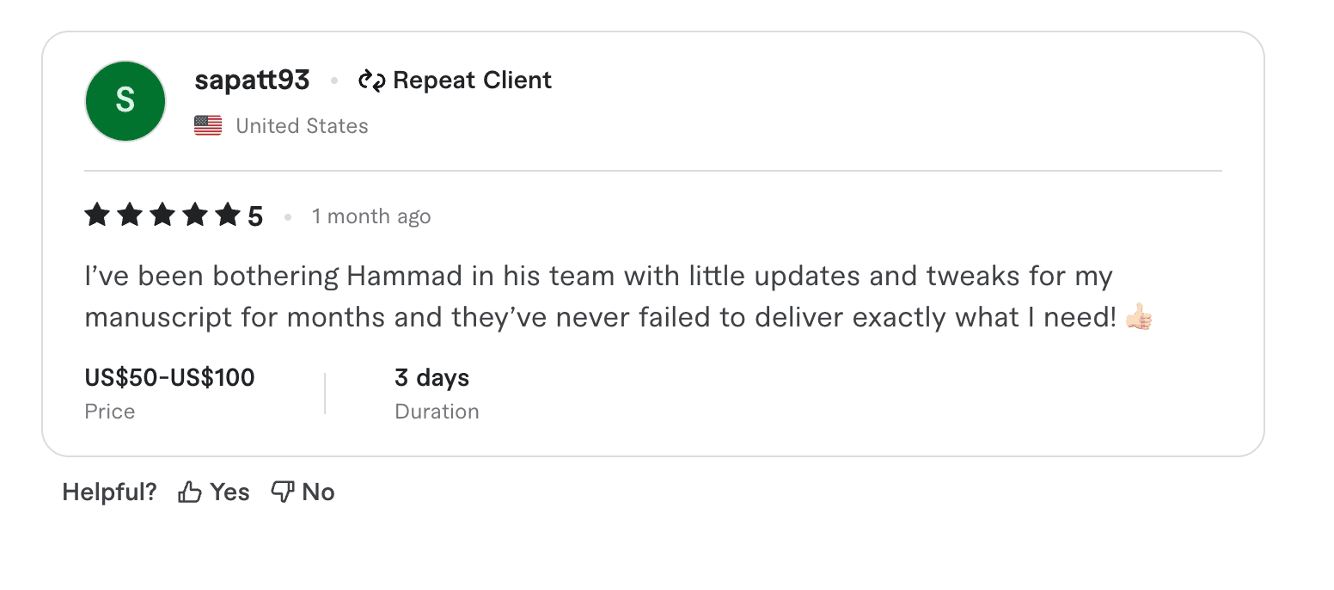 Fiverr 5-star review from Stephen Patton