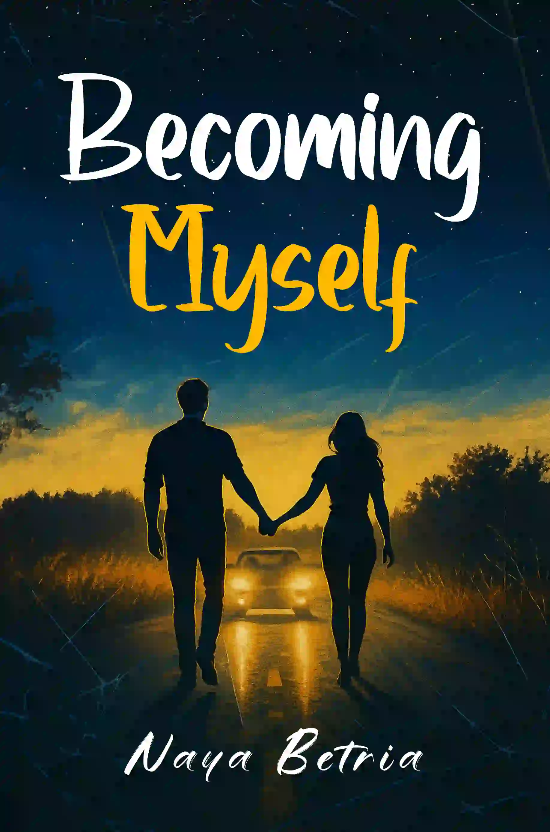 book cover design for Becoming Myself by Naya Betria, a Romance fiction portfolio project by HMD Publishing