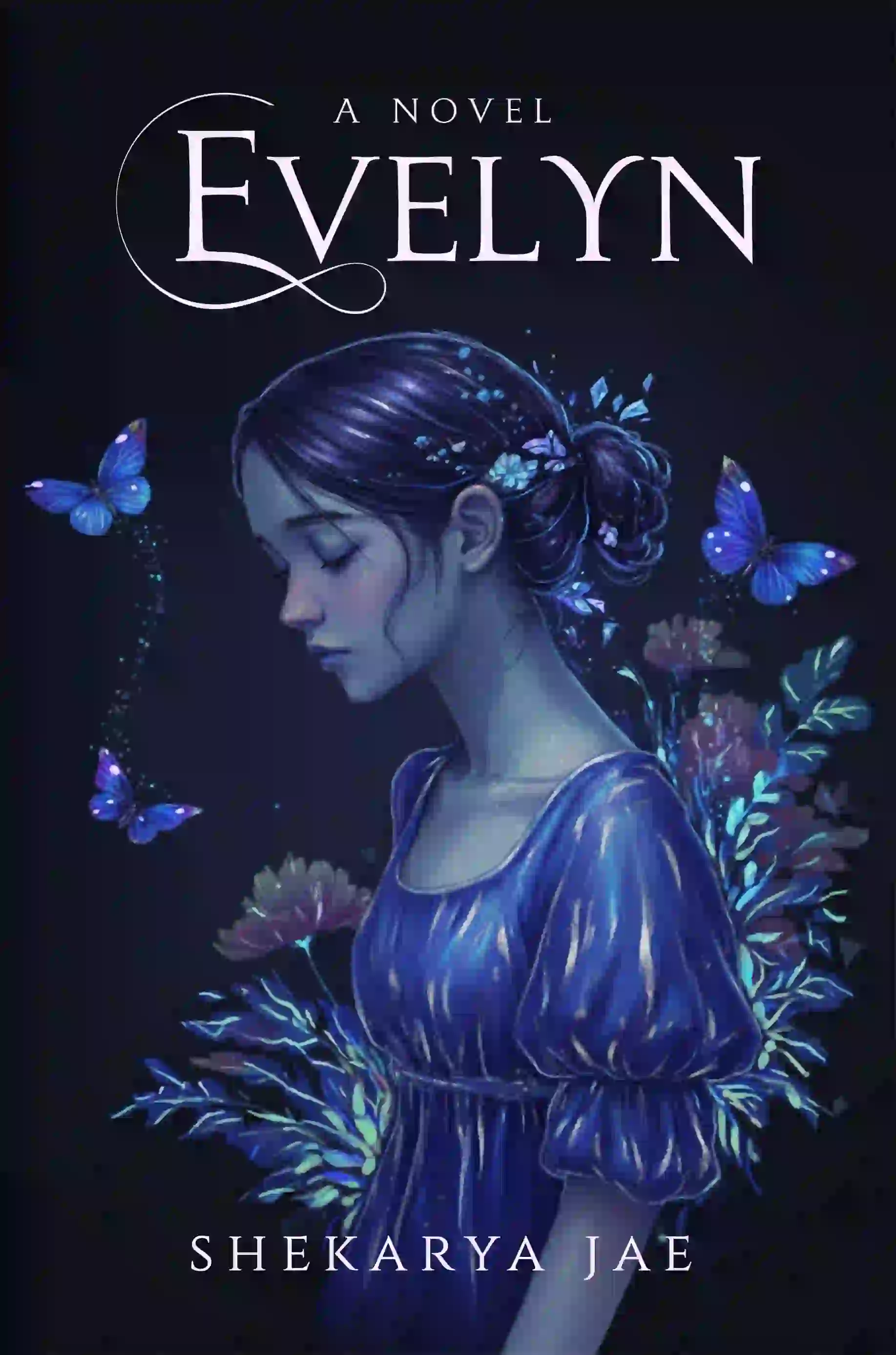 book cover design for EVELYN by SHEKARYA JAE, a Fiction portfolio project by HMD Publishing