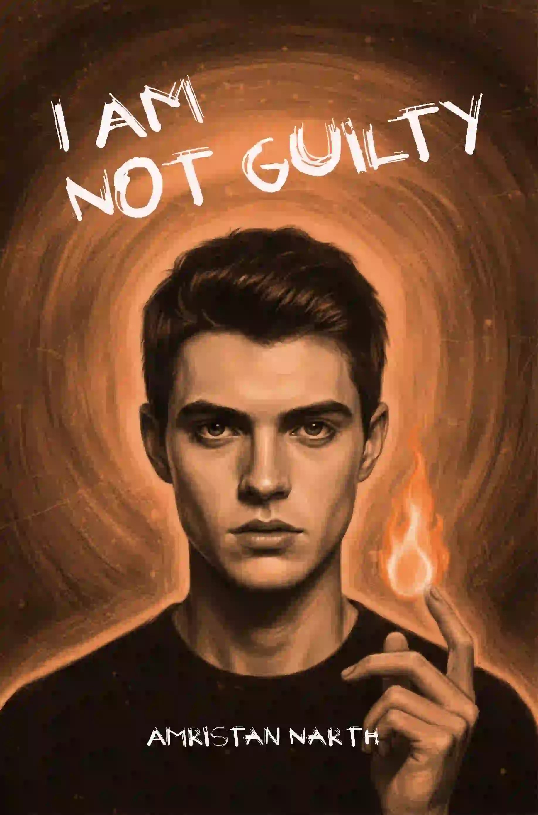 book cover design for I AM NOT GUILTY by AMRISTAN NARTH, a Thriller fiction portfolio project by HMD Publishing