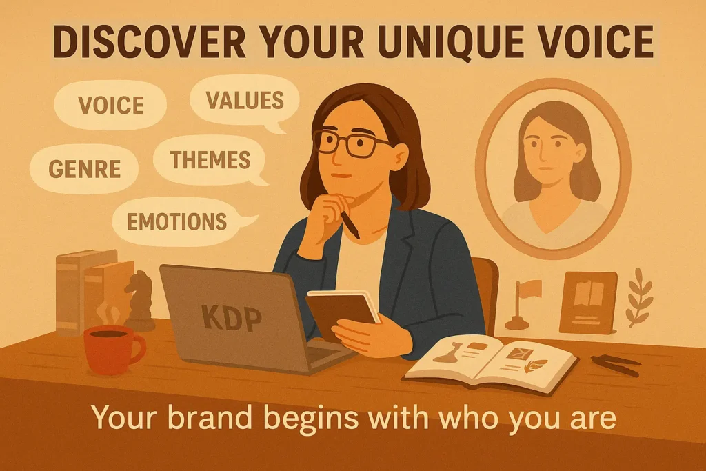Author writing their professional bio, a key element of author branding