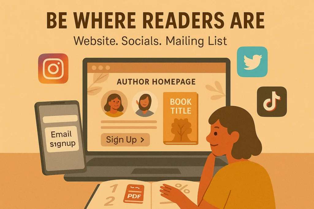 Author website with strong online presence showcasing branding strategies