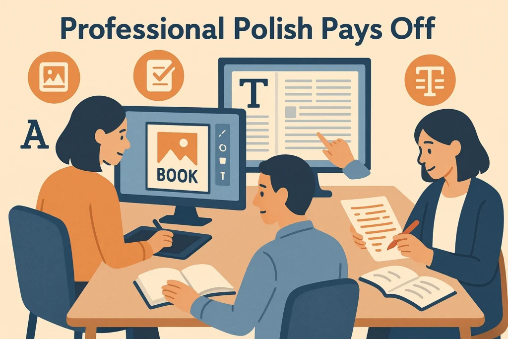 Professional book design showcasing elegant typography and eye-catching cover art that helps boost book sales and marketing effectiveness.